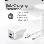 CARGADOR RÁPIDO VOLTA P40 DE DOS PUERTOS CON CABLE USB TIPO C ARGAC0155WT